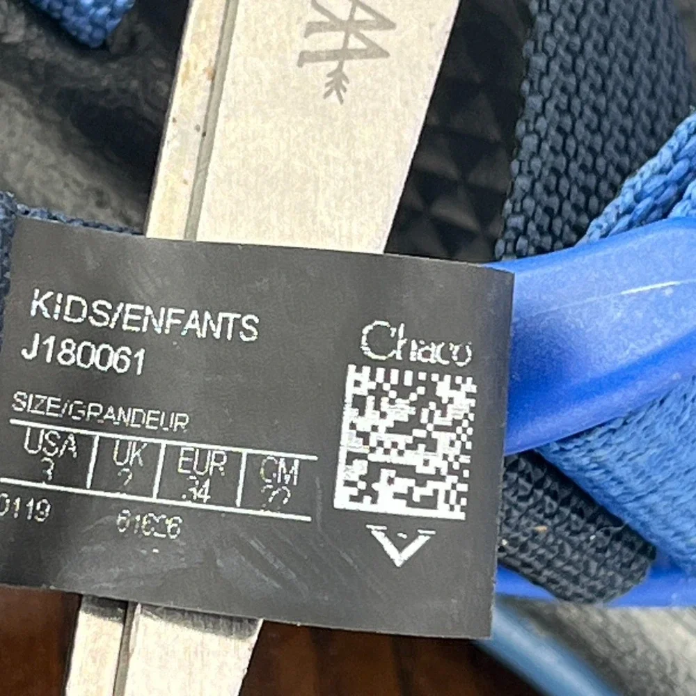Chaco Z1 EcoTread Sandals Youth Kids 3 Blue Strappy Sport Hiking Outdoor J180061